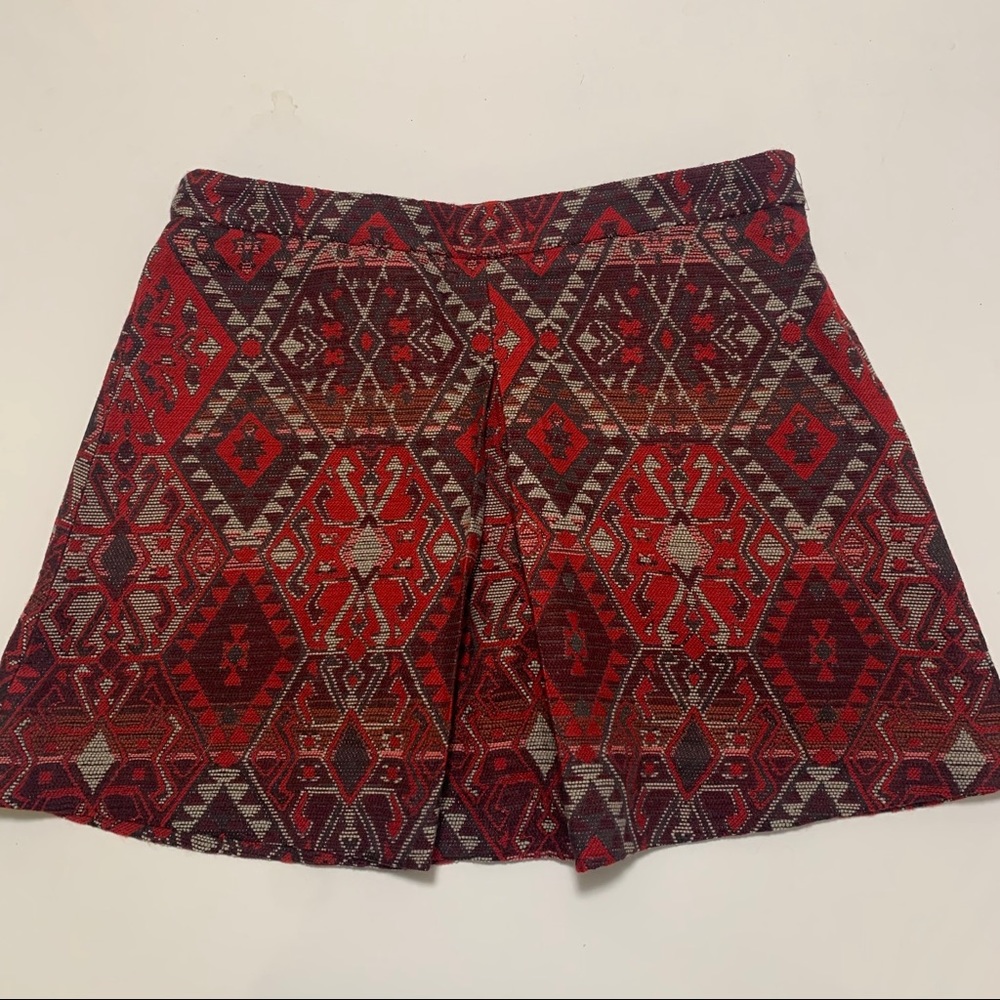 ZARA kids girls red Aztec skirt